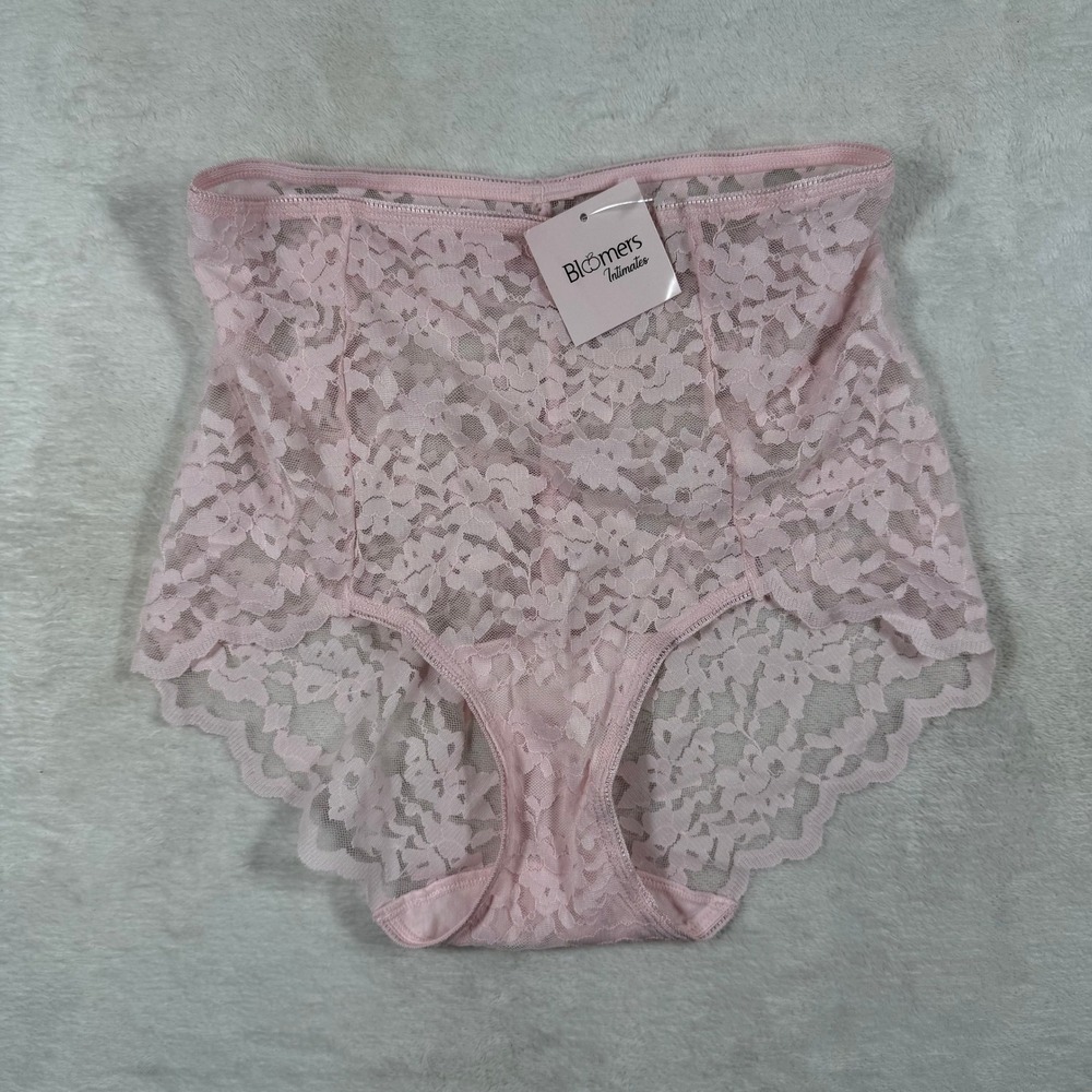 Bloomers Intimates Pink Floral Lace High Waisted Panties Small NWT